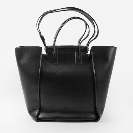 Torebka damska Shopperka Czarna Z paskami 885587