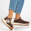 Filippo 6743 brązowe sneakersy damskie zamszowe na platformie