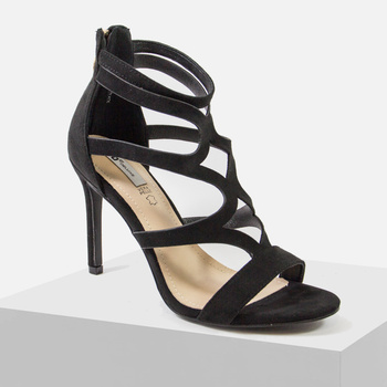 Sandały damskie SOHO Czarne Na szpilce Eleganckie Wizytowe 10cm obcas