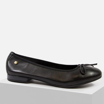 Baleriny damskie MACIEJKA Półbuty czarne klasyczne skórzane P6800-01
