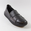 Półbuty damskie CAMBELL Czarne skórzane wsuwane slip'on 15300