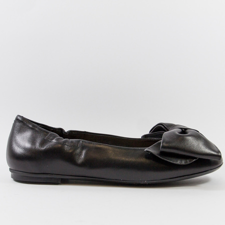 Visconi 7791 baleriny damskie skórzane czarne eleganckie