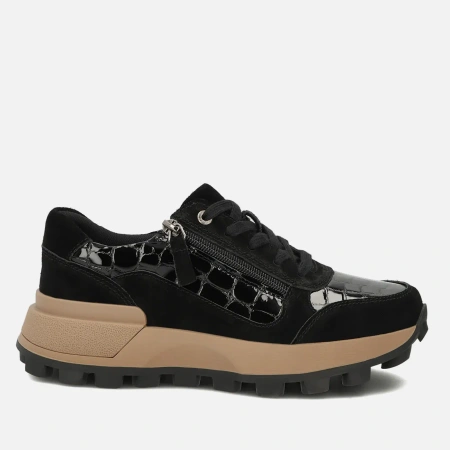 Filippo 7988 czarne sneakersy damskie skórzane na platformie