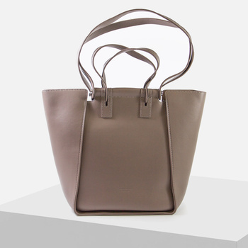 Torebka damska Shopperka Khaki Z paskami 885587