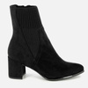 Botki damskie MARCO TOZZI Czarne zamszowe na obcasie eleganckie 25392