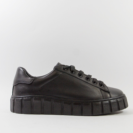 Sneakersy damskie T.SOKOLSKI Czarne półbuty skórzane na platformie J25-403