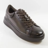 Cambell 19379 czekoladowe sneakersy damskie skórzane na platformie