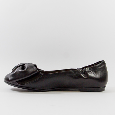 Visconi 7791 baleriny damskie skórzane czarne eleganckie