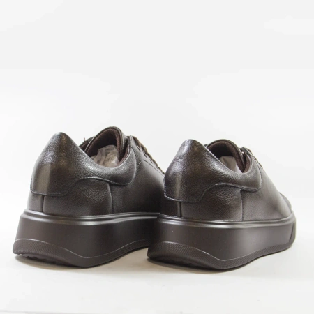 Cambell 19379 czekoladowe sneakersy damskie skórzane na platformie