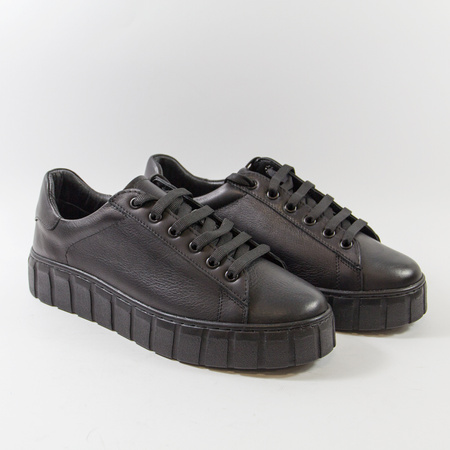 Sneakersy damskie T.SOKOLSKI Czarne półbuty skórzane na platformie J25-403