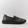 Półbuty damskie CAMBELL Czarne skórzane wsuwane slip'on 15300