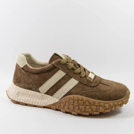 Goodin 1090 brązowe sneakersy damskie zamszowe na platformie