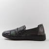 Półbuty damskie CAMBELL Czarne skórzane wsuwane slip'on 15300