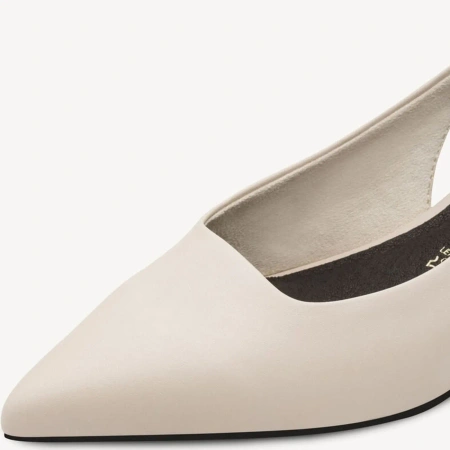 Marco Tozzi 29514 czółenka damskie beżowe slingback skóra