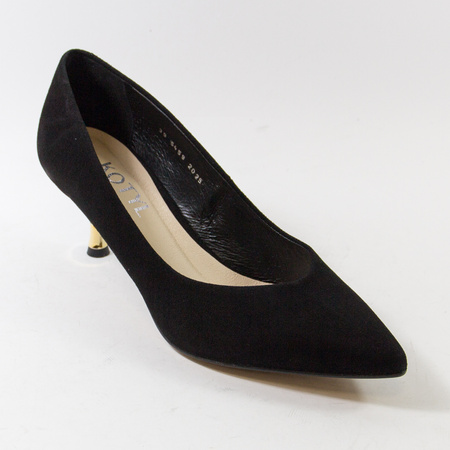 Czółenka damskie KOTYL Szpilki Skórzane Czarne zamszowe eleganckie 5459