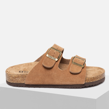 Klapki damskie BIG STAR Skórzane jasnobrązowe RR274A394