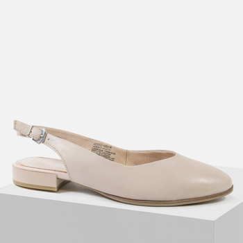 Czółenka damskie MARCO TOZZI Beżowe sandały bez pięty na klocku