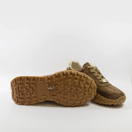 Goodin 1090 brązowe sneakersy damskie zamszowe na platformie
