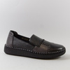 Półbuty damskie CAMBELL Czarne skórzane wsuwane slip'on 15300