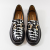 Bombonella 01.856 mokasyny damskie czarne skórzane lakierowane slip-on