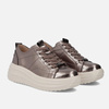 Sneakersy damskie FILIPPO Metaliczne skórzane półbuty na platformie 6795