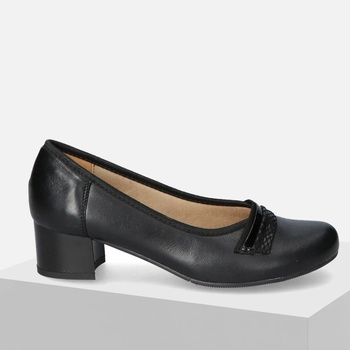 Półbuty damskie GALANT 940 Czarne Skórzane Czółenka