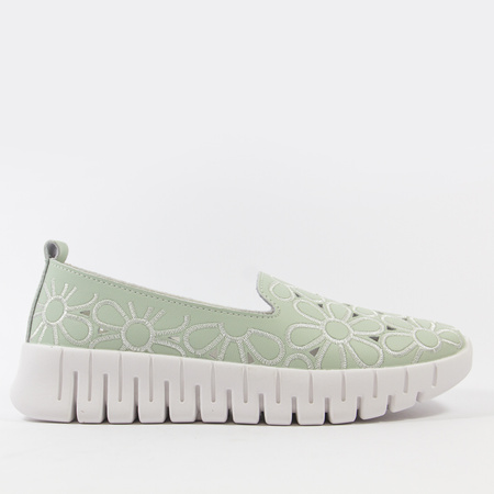 Półbuty damskie T.SOKOLSKI Miętowe Ażurowe Slip-on Wsuwane Zielone W25-29