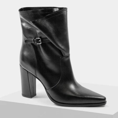 MAGZA 2992 eleganckie czarne botki damskie skórzane na jesień