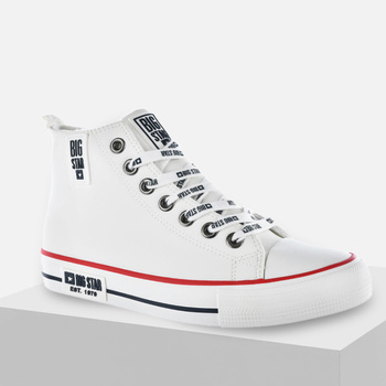 Trampki damskie BIG STAR KK274597 Ocieplane Tenisówki białe wysokie