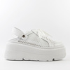 Sneakersy damskie EKSBUT Białe siateczkowe sandały skórzane Slingback 7233