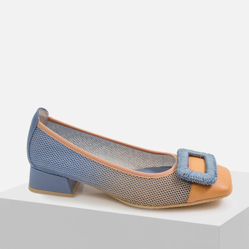 Baleriny ażurowe HISPANITAS Czółenka ARUBA skórzane pomarańczowe 243335