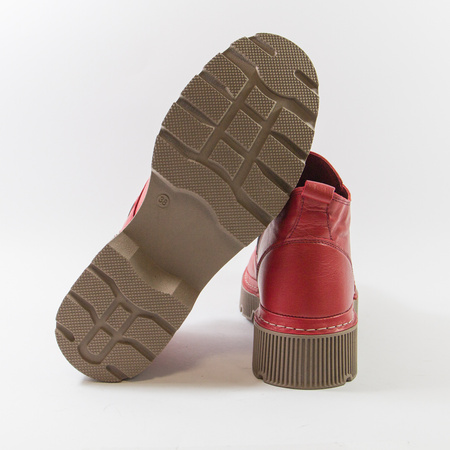 Botki damskie ARTIKER Czerwone Trzewiki skórzane ocieplane 57C2036