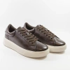Cambell 19379 brązowe sneakersy damskie skórzane na platformie