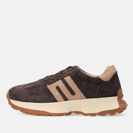 Sneakersy damskie VENEZIA półbuty sportowe skórzane brązowe V408-00396