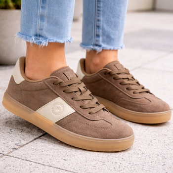 Sneakersy damskie BIG STAR 274116 Brązowe półbuty casual zamszowe