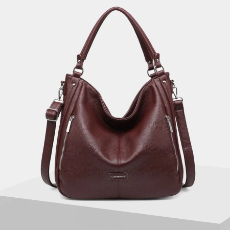 Luigisanto F8004-5 bordowa torebka damska shopperka A4 z kieszeniami