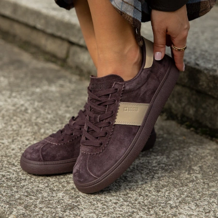 BIG STAR UU274438 brązowe sneakersy damskie skórzane zamszowe