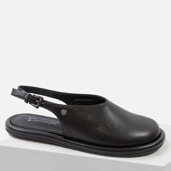Maciejka K7513 Sandały damskie czarne skórzane zakryte palce Barefoot
