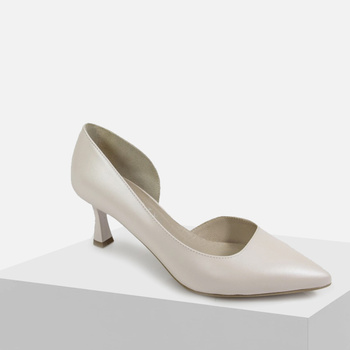 Kotyl 5421 czółenka damskie perłowy róż skórzane wygodne 6 cm