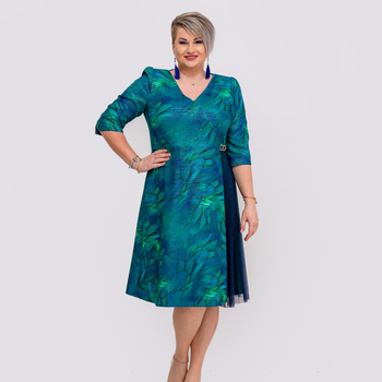 Elegancka sukienka damska Queen's Line Duże rozmiary Elastyczna 