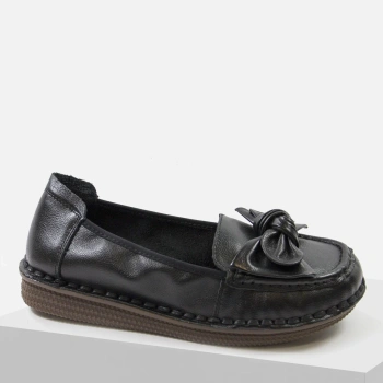 Cambell 15312 loafersy damskie czarne skórzane Mokasyny półbuty