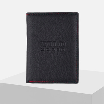 Męski portfel skórzany WILD HORSE Czarny pionowy z RFID