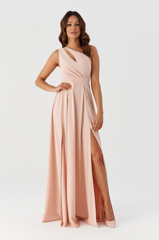 Elegancka sukienka damska MARCONI Julia Brzoskwiniowa zwiewna Maxi