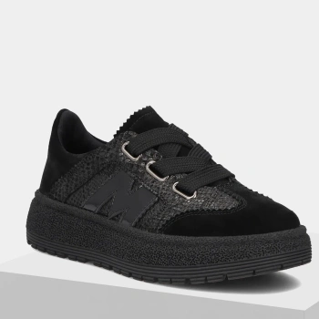 Filippo 7978 czarne sneakersy damskie skórzane na platformie