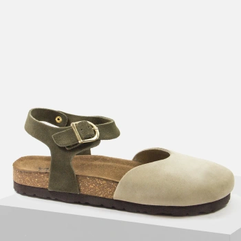 Maciejka H7365-04 sandały damskie barefoot beżowe skórzane