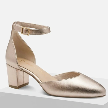 Marco Tozzi 24400 czółenka damskie eleganckie złote słupek