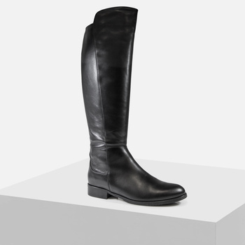 Oficerki Kozaki damskie KOTYL Czarne skórzane za kolano 2545