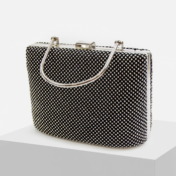 Czarna wieczorowa kopertówka z cyrkoniami Puzderko wizytowe TL136