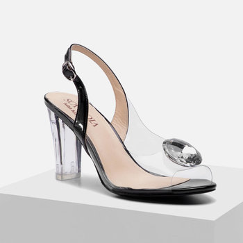 Sandały damskie SCAVIOLA G-17 Czarne SILIKONOWE eleganckie ślub wesele