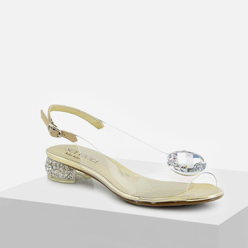 Sandały damskie SCAVIOLA G-15 złote SILIKONOWE eleganckie ślub wesele